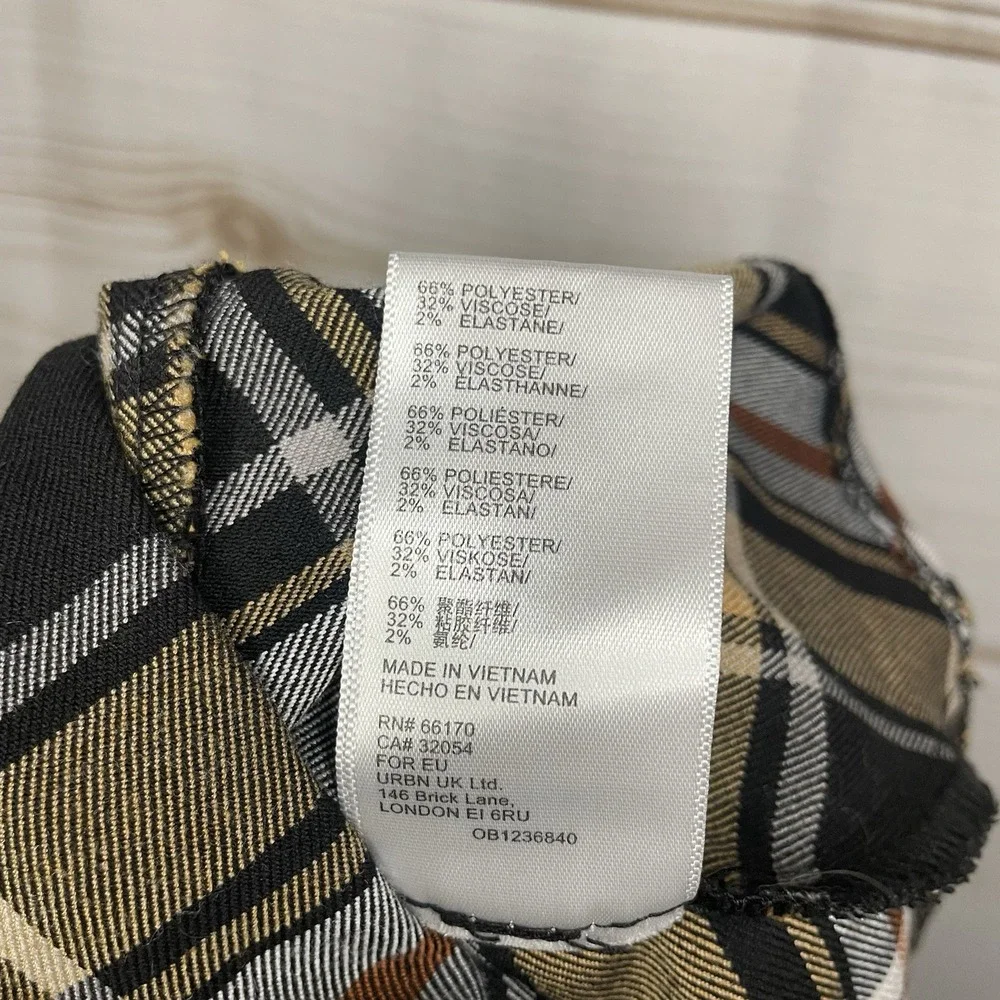 Urban Outfitters Y2K‎ Mini Skirt Small Brown Plaid Schoolgirl Academia Pleated
